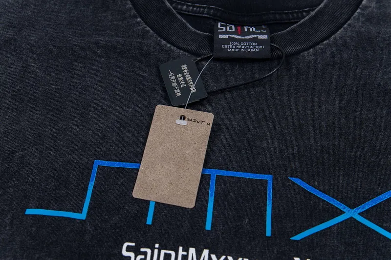 130💰S05# SAINT MICHAEL retro high street distressed vinTAGE short-sleeved T-shirt 11 washed black S,M,L,XL